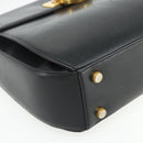 Salvatore Ferragamo Gancini Hand Bag Leather 2way Black Gold Auth ka4209-11