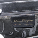 Salvatore Ferragamo Gancini Hand Bag Leather 2way Black Gold Auth ka4209-15