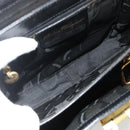 Salvatore Ferragamo Gancini Hand Bag Leather 2way Black Gold Auth ka4209-16
