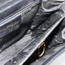 Salvatore Ferragamo Gancini Hand Bag Leather 2way Black Gold Auth ka4209-17
