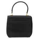 Salvatore Ferragamo Gancini Hand Bag Leather 2way Black Gold Auth ka4209-3