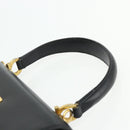 Salvatore Ferragamo Gancini Hand Bag Leather 2way Black Gold Auth ka4209-8