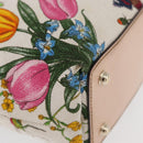 GUCCI Flora Bamboo Hand Bag Canvas Multicolor Gold 140203 Auth ka4212A-10