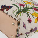 GUCCI Flora Bamboo Hand Bag Canvas Multicolor Gold 140203 Auth ka4212A-11