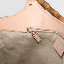 GUCCI Flora Bamboo Hand Bag Canvas Multicolor Gold 140203 Auth ka4212A-19