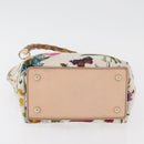 GUCCI Flora Bamboo Hand Bag Canvas Multicolor Gold 140203 Auth ka4212A-9