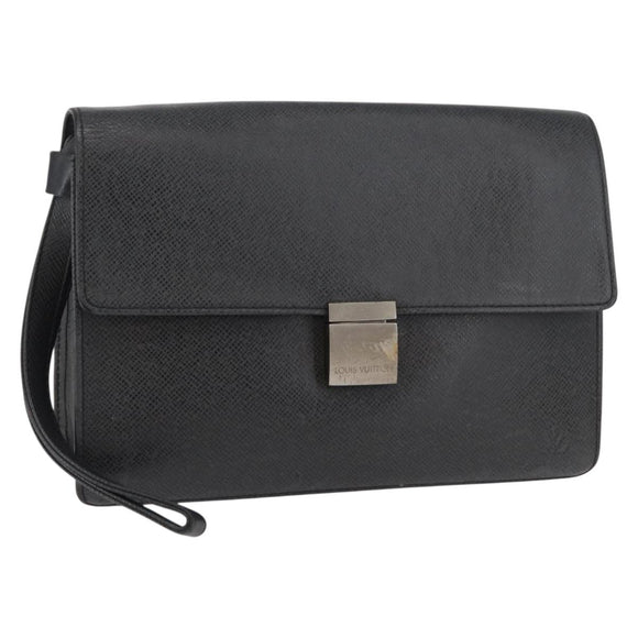 LOUIS VUITTON Taiga Selenga Clutch Bag Ardoise M30782 LV Auth ka4213