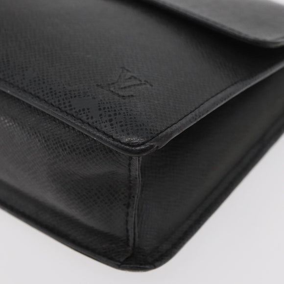 LOUIS VUITTON Taiga Selenga Clutch Bag Ardoise M30782 LV Auth ka4213