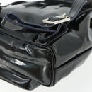 GUCCI Bamboo Backpack Patent leather Navy Silver 005 781 0319 Auth ka4216A-17