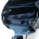 GUCCI Bamboo Backpack Patent leather Navy Silver 005 781 0319 Auth ka4216A-10