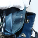 GUCCI Bamboo Backpack Patent leather Navy Silver 005 781 0319 Auth ka4216A-12