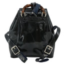 GUCCI Bamboo Backpack Patent leather Navy Silver 005 781 0319 Auth ka4216A-2