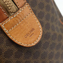 CELINE Macadam Canvas Hand Bag PVC Leather Brown Gold Auth ka4217-17