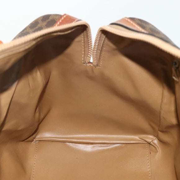CELINE Macadam Canvas Hand Bag PVC Leather Brown Gold Auth ka4217