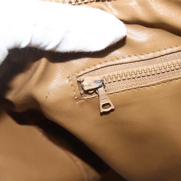 CELINE Macadam Canvas Hand Bag PVC Leather Brown Gold Auth ka4217