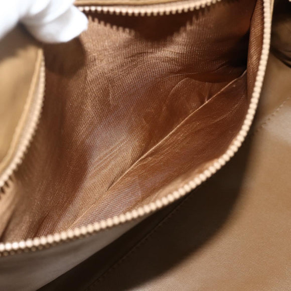 CELINE Macadam Canvas Hand Bag PVC Leather Brown Gold Auth ka4217