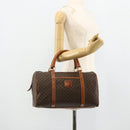 CELINE Macadam Canvas Hand Bag PVC Leather Brown Gold Auth ka4217-23