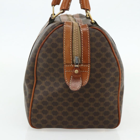 CELINE Macadam Canvas Hand Bag PVC Leather Brown Gold Auth ka4217