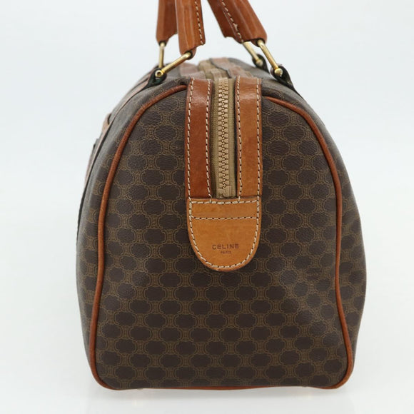 CELINE Macadam Canvas Hand Bag PVC Leather Brown Gold Auth ka4217