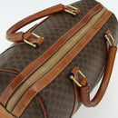 CELINE Macadam Canvas Hand Bag PVC Leather Brown Gold Auth ka4217-6