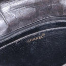 CHANEL Mademoiselle Chain Shoulder Bag Enamel Black Gold CC Auth ka422-17
