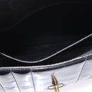 CHANEL Mademoiselle Chain Shoulder Bag Enamel Black Gold CC Auth ka422-22