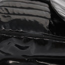 CHANEL Mademoiselle Chain Shoulder Bag Enamel Black Gold CC Auth ka422-5