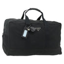 PRADA Boston Bag Nylon Black Silver Auth ka4221A-1