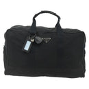 PRADA Boston Bag Nylon Black Silver Auth ka4221A-13