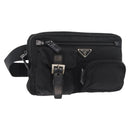 PRADA Body Bag Nylon Black Silver Auth ka4222A-1