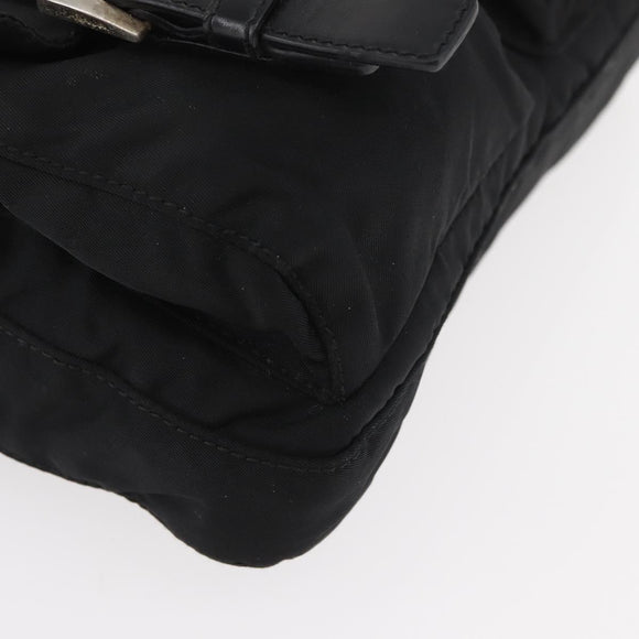 PRADA Body Bag Nylon Black Silver Auth ka4222A