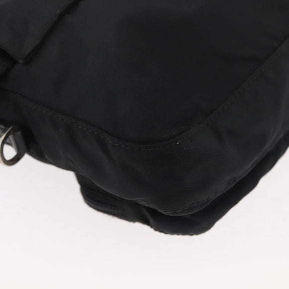 PRADA Body Bag Nylon Black Silver Auth ka4222A