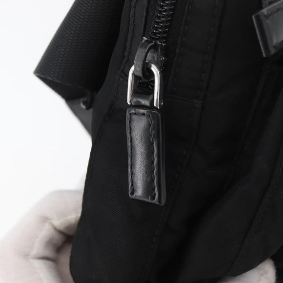 PRADA Body Bag Nylon Black Silver Auth ka4222A