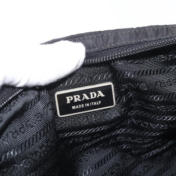 PRADA Body Bag Nylon Black Silver Auth ka4222A