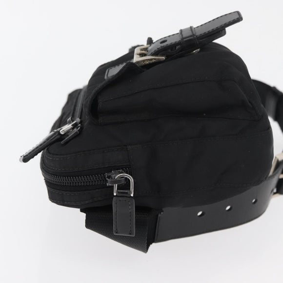 PRADA Body Bag Nylon Black Silver Auth ka4222A