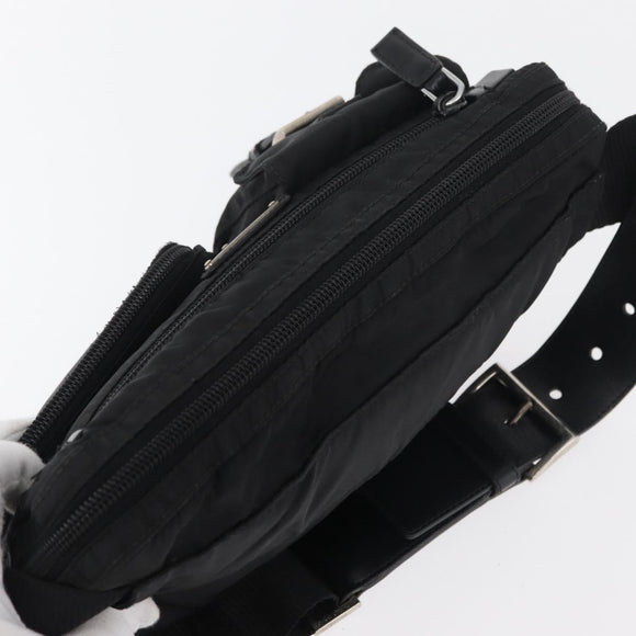 PRADA Body Bag Nylon Black Silver Auth ka4222A