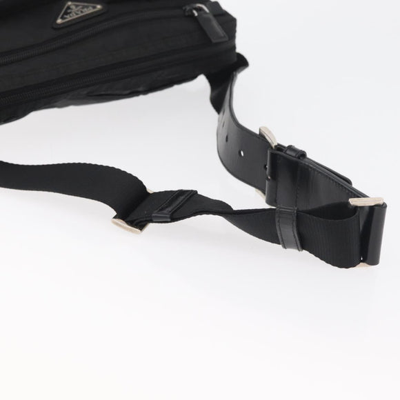 PRADA Body Bag Nylon Black Silver Auth ka4222A