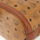 MCM Vicetos Logogram Drawstring Bag Bag PVC Leather Brown Gold Auth ka4224A-9
