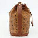 MCM Vicetos Logogram Drawstring Bag Bag PVC Leather Brown Gold Auth ka4224A-3
