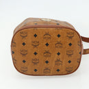 MCM Vicetos Logogram Drawstring Bag Bag PVC Leather Brown Gold Auth ka4224A-5