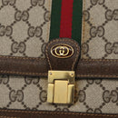 GUCCI GG Supreme Web Sherry Line Shoulder Bag PVC Beige Gold Red Auth ka4225-14