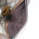 GUCCI GG Supreme Web Sherry Line Shoulder Bag PVC Beige Gold Red Auth ka4225-21