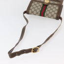 GUCCI GG Supreme Web Sherry Line Shoulder Bag PVC Beige Gold Red Auth ka4225-7