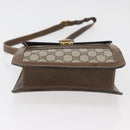 GUCCI GG Supreme Web Sherry Line Shoulder Bag PVC Beige Gold Red Auth ka4225-9