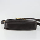 GUCCI Shoulder Bag Leather Brown Gold Auth ka4228-10