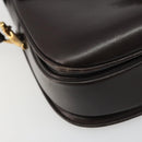 GUCCI Shoulder Bag Leather Brown Gold Auth ka4228-12