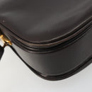 GUCCI Shoulder Bag Leather Brown Gold Auth ka4228-14