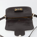 GUCCI Shoulder Bag Leather Brown Gold Auth ka4228-17