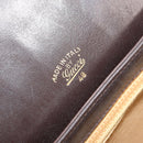 GUCCI Shoulder Bag Leather Brown Gold Auth ka4228-18
