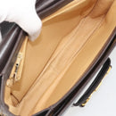 GUCCI Shoulder Bag Leather Brown Gold Auth ka4228-19